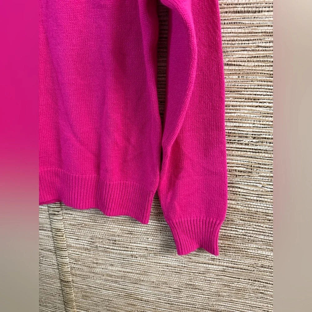 Banana Republic Crew Neck Sweater  Pullover Pink Fuchsia Pink Size Small Petite - Picture 3 of 7